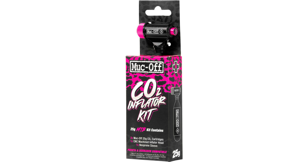 Kit de gonflage VTT Muc-Off CO2 Inflator Kit MTB 25g - réparation crevaison