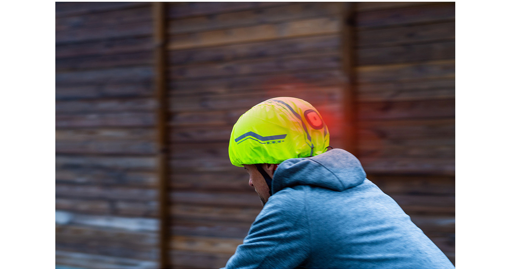 Housse de casque imperméable réfléchissante à 360° jaune